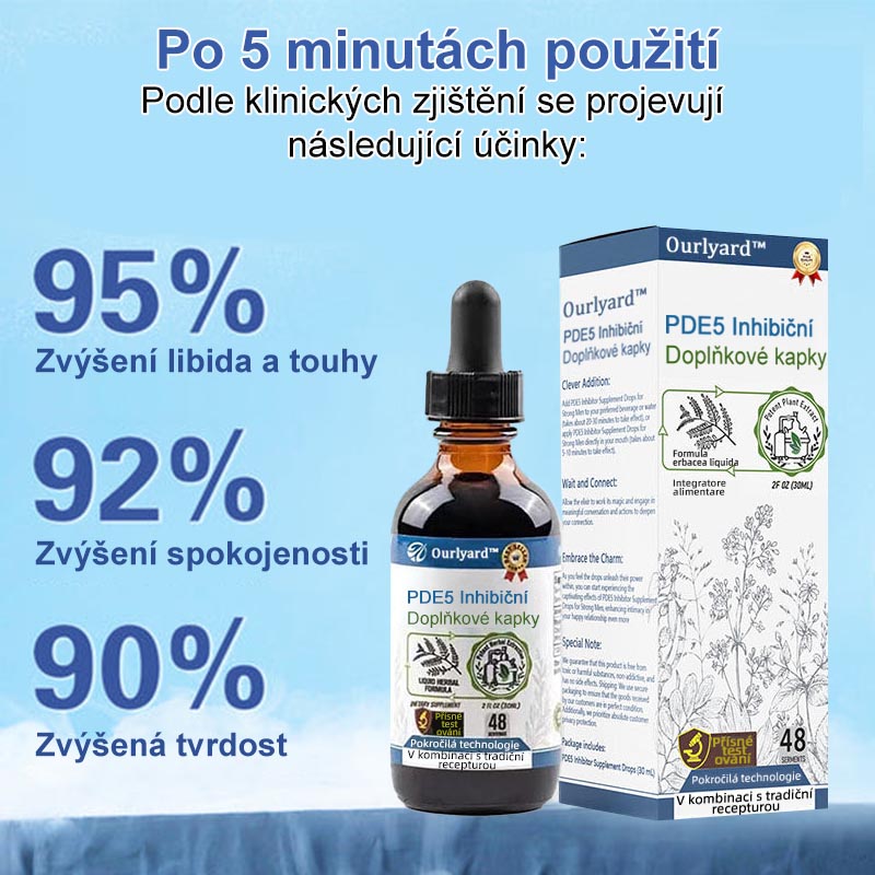 🚀 Ourlyard™ PDE5 Posilující kapky pro muže👨‍⚕️Při sexuální dysfunkci.