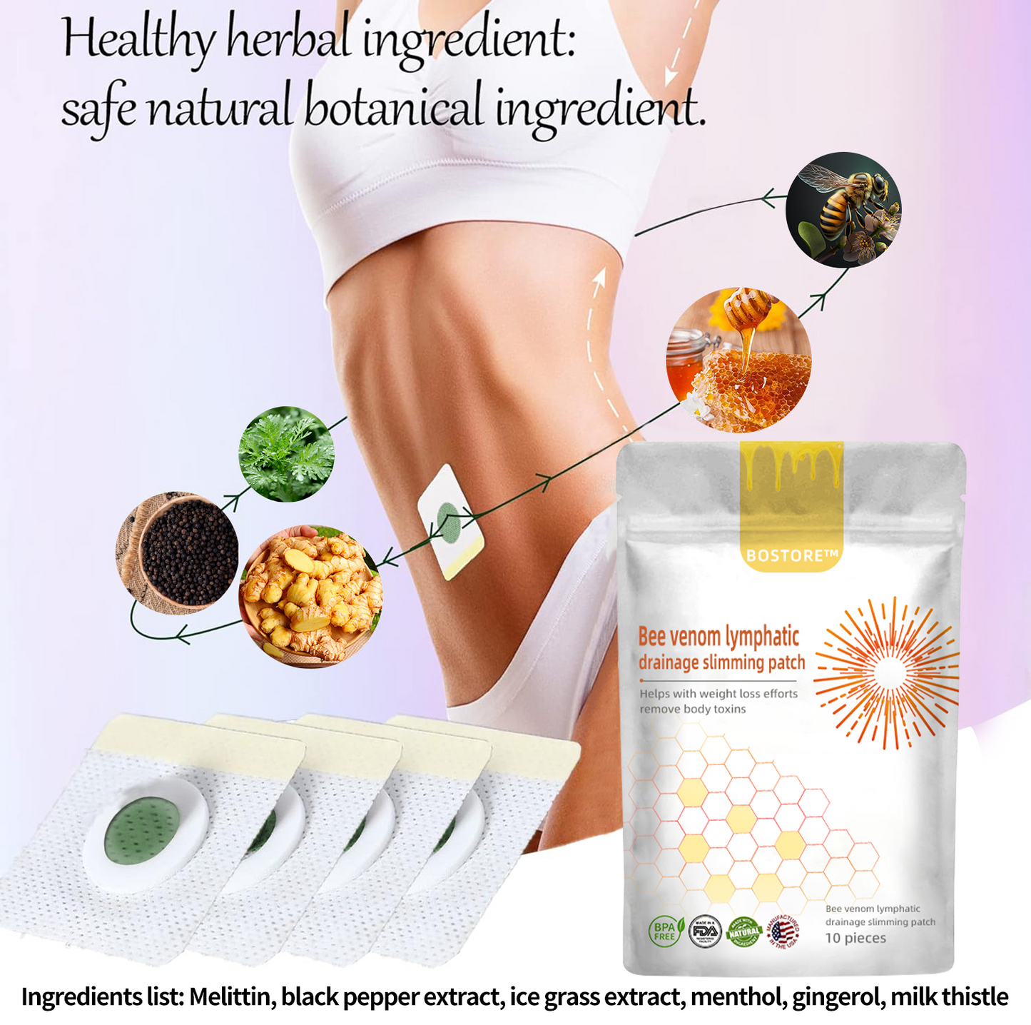 🍀🍀Bee Venom Lymphatic Drainage Slimming Patch (Suitable for use by individuals of all ages)🔥 Limited time 80% off